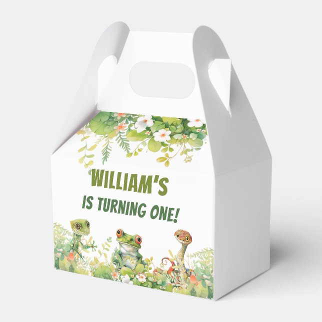 Caja Para Regalos Fiesta de cumpleaños del reptil (Front Side)