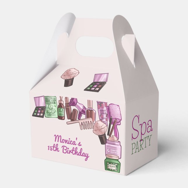 Caja Para Regalos Fiesta de cumpleaños del spa de belleza (Front Side)