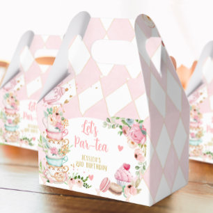 Caja Para Regalos Fiesta de cumpleaños del té Flor rosa Chica de per