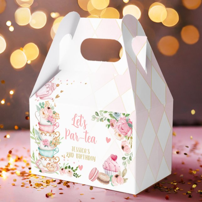 Caja Para Regalos Fiesta de cumpleaños del té Flor rosa Chica de per (Subido por el creador)