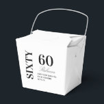 Caja Para Regalos Fiesta de Cumpleaños Elegante de 60 Años en Blanco<br><div class="desc">Cajas de Favor para Fiesta de Cumpleaños Elegante de 60 Años en Blanco y Negro</div>