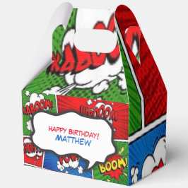 Caja Para Regalos Fiesta de cumpleaños estilo libro de historietas