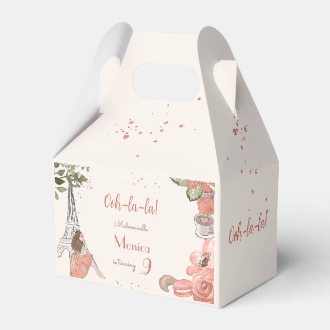 Caja Para Regalos Fiesta de cumpleaños francesa temática de París (Front Side)