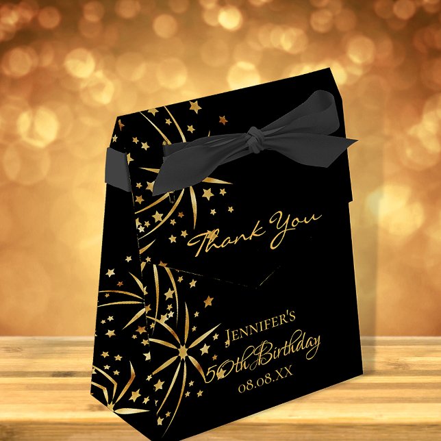 Caja Para Regalos Fiesta de cumpleaños fuegos artificiales de oro ne (Subido por el creador)