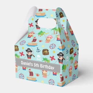 Caja Para Regalos Fiesta de cumpleaños infantil con patrón de pirata
