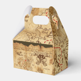 Caja Para Regalos Fiesta de Cumpleaños Mapa del Tesoro Antiguo Pirat