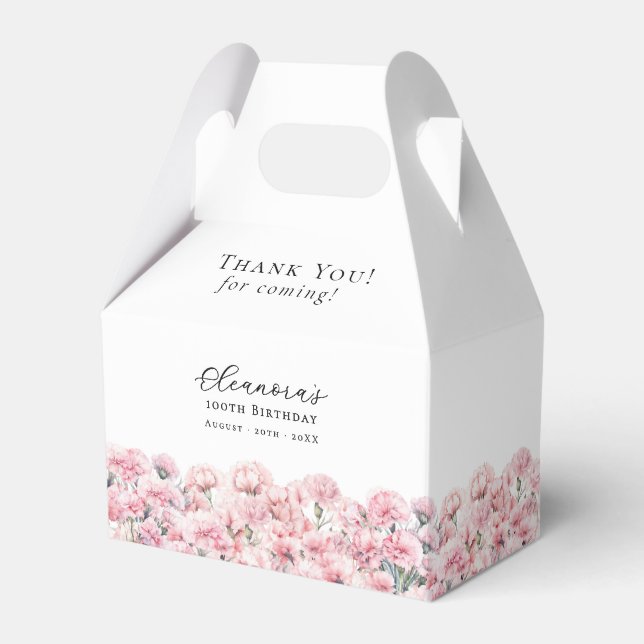 Caja Para Regalos Fiesta de cumpleaños número 100 Flor del mes de na (Front Side)