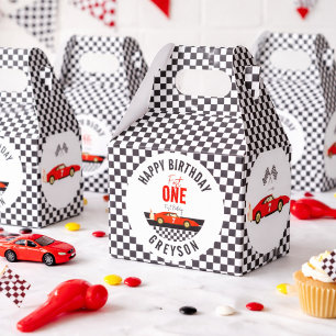 Caja Para Regalos Fiesta de cumpleaños número 1 de Fast One Auto de 