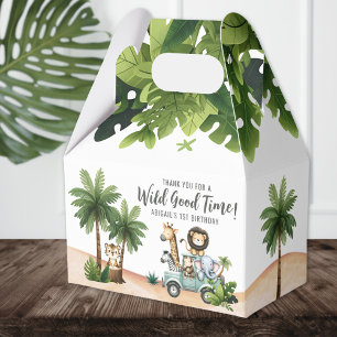 Caja Para Regalos Fiesta de Cumpleaños número 1 de Wild One Jungle S