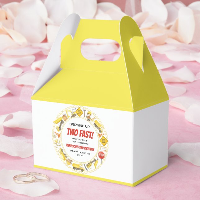 Caja Para Regalos Fiesta de Cumpleaños Número 2 de Construcción con  (Boda)