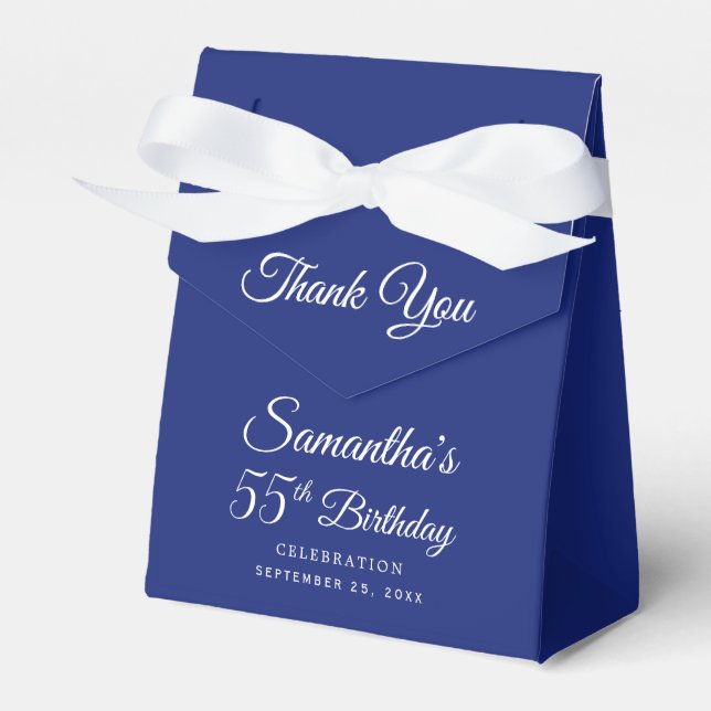 Caja Para Regalos Fiesta de cumpleaños número 55 de Navy Blue (Front Side)
