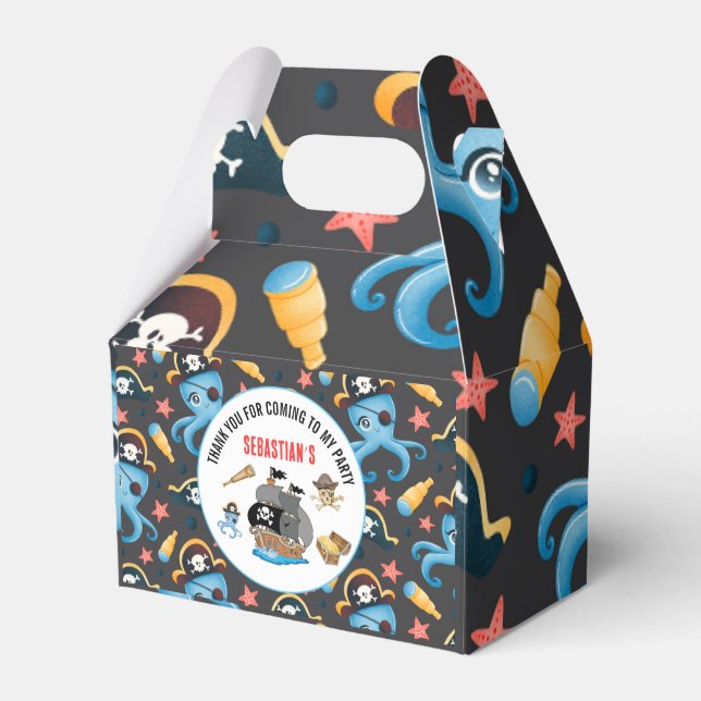 Caja Para Regalos fiesta de cumpleaños pirata (Front Side)