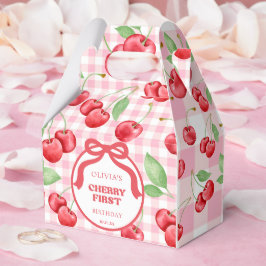 Caja Para Regalos Fiesta de Cumpleaños Primera Comunión Cereza Lazo
