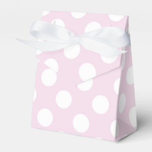 Caja Para Regalos Fiesta de Cumpleaños Rosa Claro y Blanco con Lunar