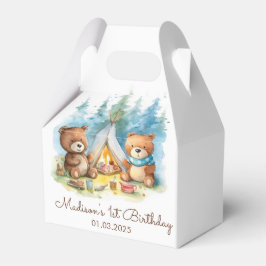 Caja Para Regalos Fiesta de Cumpleaños Rústico de la Montaña Camping