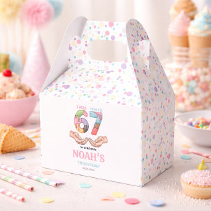 Caja Para Regalos Fiesta de Cumpleaños "Seis Siete" de Helado para N