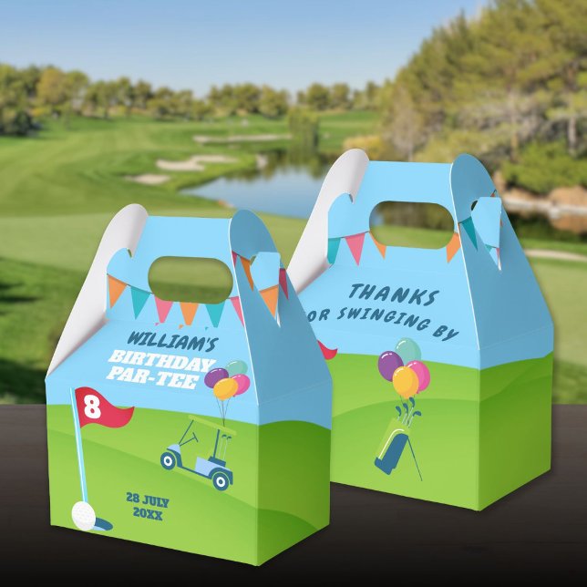 Caja Para Regalos Fiesta de cumpleaños sobre el tema del golf (Golf Theme Birthday Party Partee Favor Boxes)