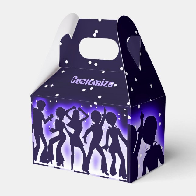 Caja Para Regalos Fiesta de danza retro Purple Gable (Front Side)