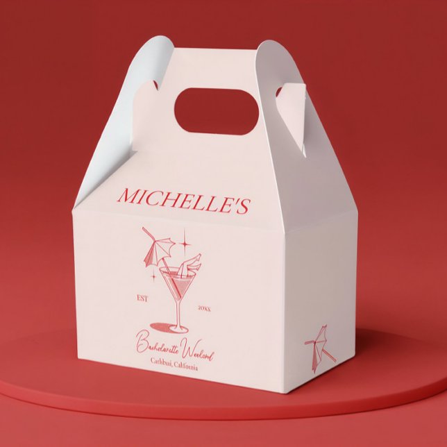 Caja Para Regalos Fiesta de Despedida de Soltera con Cócteles Retro (Subido por el creador)