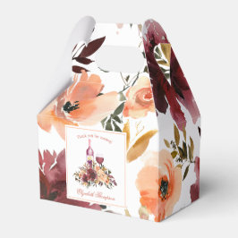 Caja Para Regalos Fiesta de Despedida de Soltera con Vino Bordo Peac