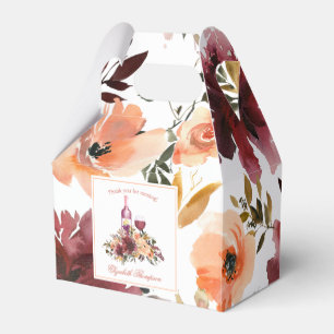 Caja Para Regalos Fiesta de Despedida de Soltera con Vino Bordo Peac