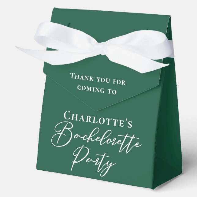 Caja Para Regalos Fiesta de Despedida de Soltera Personalizada Verde (Anverso)