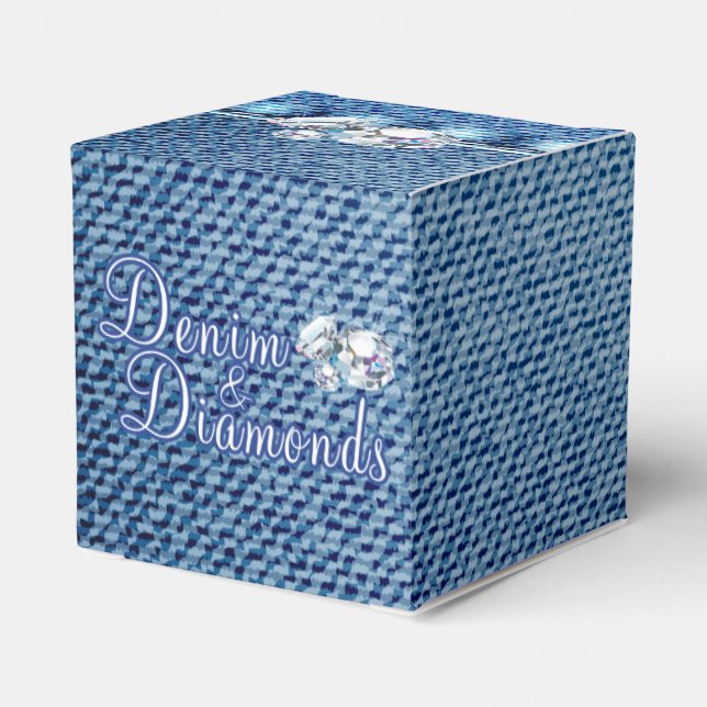 Caja Para Regalos Fiesta de diamantes y denim (Reverso Costado)