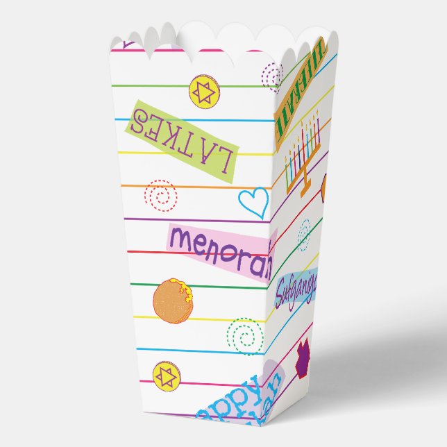 Caja Para Regalos Fiesta de diseño de Hanukkah (Anverso)