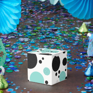 Caja Para Regalos Fiesta de duchas nupciales de polka con corazón az