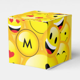 Caja Para Regalos Fiesta de Emoji amarilla Emoticon Faces Patrón