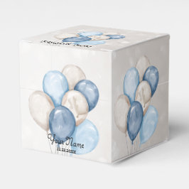 Caja Para Regalos Fiesta de Globos Azules y Blancos de Acuarela Ador