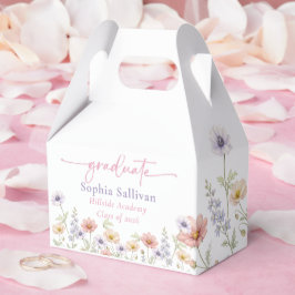 Caja Para Regalos Fiesta de Graduación de Flor Silvestre Rosa