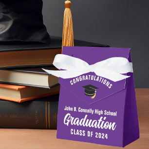 Caja Para Regalos Fiesta de graduación escolar personalizable blanca