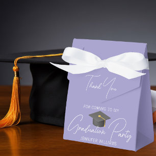 Caja Para Regalos Fiesta de Graduación Lavanda Elegante Personalizad