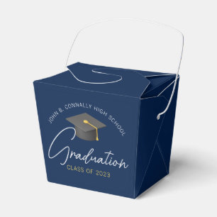 Caja Para Regalos Fiesta de Graduación Moderna Azul Marino 2026