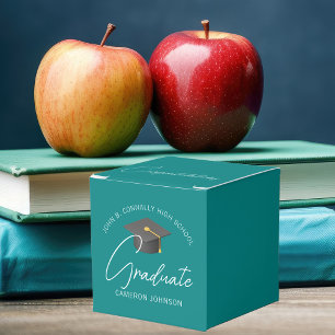 Caja Para Regalos Fiesta de graduación moderna personalizable en azu