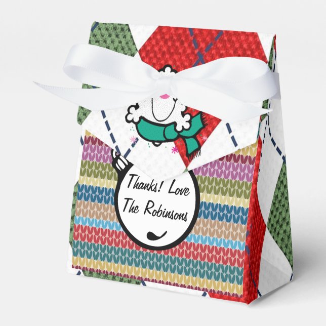 Caja Para Regalos Fiesta de Jersey de Navidad Personalizado Feo (Front Side)