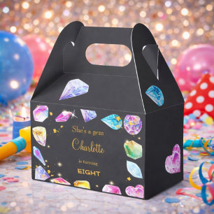 Caja Para Regalos Fiesta de la Gema de Cumpleaños Crystals Chica acu