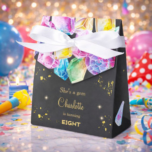 Caja Para Regalos Fiesta de la Gema de Cumpleaños Crystals Chica acu