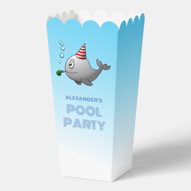 Caja Para Regalos Fiesta de la piscina de ballenas Cumpleaños (Reverso )