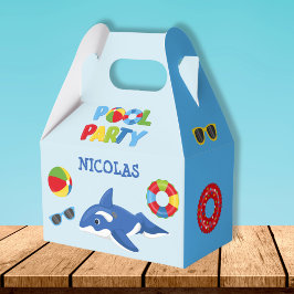 CAJA PARA REGALOS FIESTA DE LA PISCINA DE FLOTE ORCA
