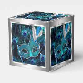 Caja Para Regalos Fiesta de Máscaras de Pavo Real