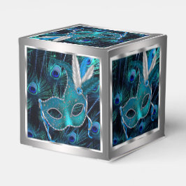 Caja Para Regalos Fiesta de Máscaras de Pavo Real
