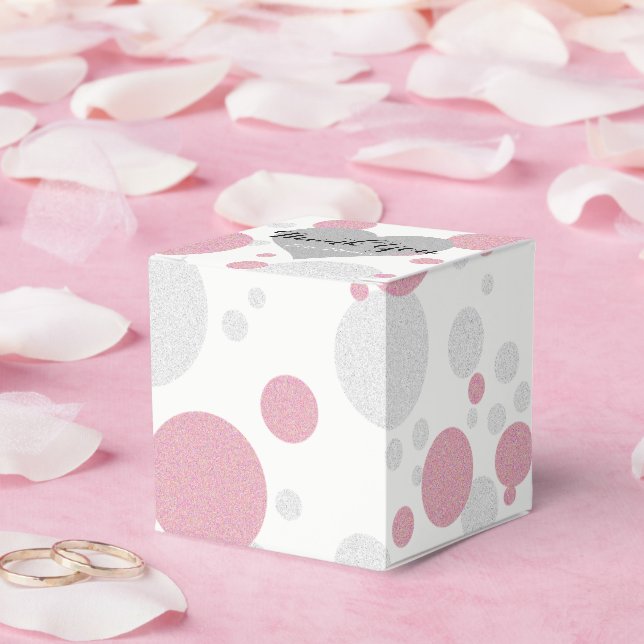 Caja Para Regalos Fiesta de matrimonio de duchas de polka rosadas y  (Boda)