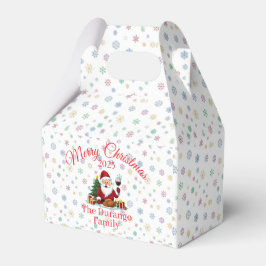 Caja Para Regalos Fiesta de Navidad de Papá Noel Feliz Personalizabl