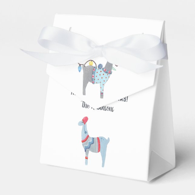 Caja Para Regalos Fiesta de Navidad de suéter feo con tema de Llama (Front Side)