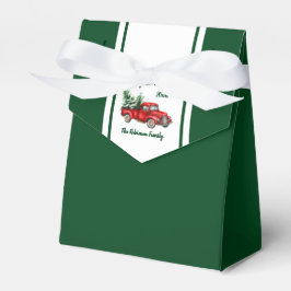 Caja Para Regalos Fiesta de Navidades de Camión Rojo Vintage de colo