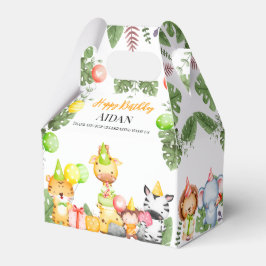 Caja Para Regalos Fiesta de Niños de Animales Safari