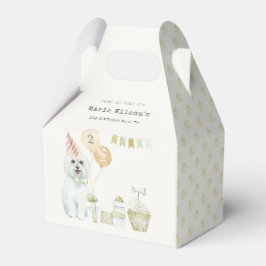 Caja Para Regalos Fiesta de óxido verde lindo perro cachorro de cual