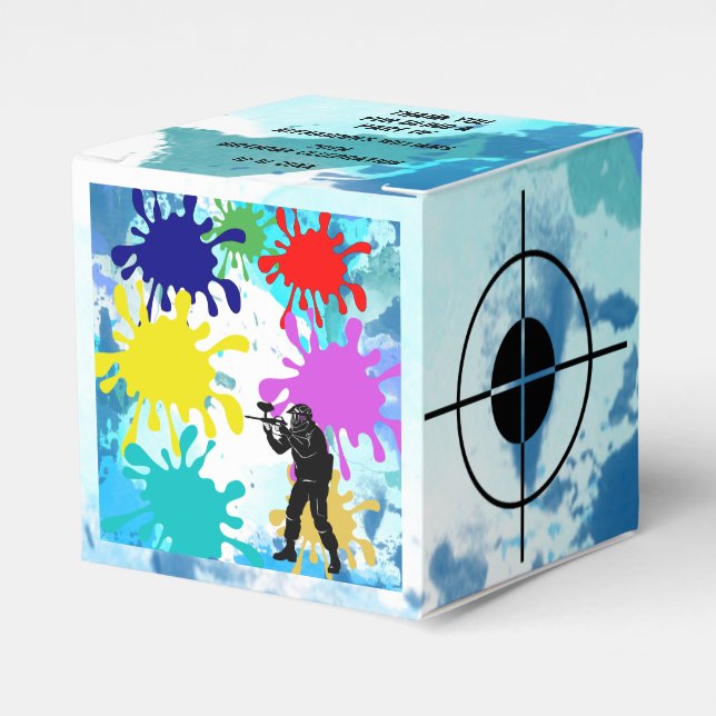 Caja Para Regalos Fiesta de Paintball (Costado Anverso)
